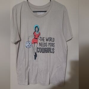 Gray Graphic Tee - The World Needs More Cowgirls
